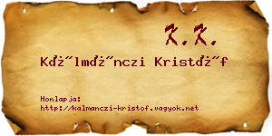 Kálmánczi Kristóf névjegykártya